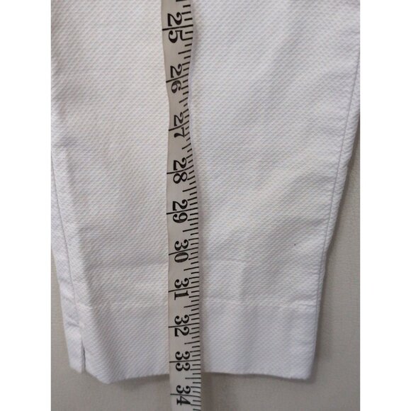 Talbots Hampshire Straight Ankle Pants Womens 6 Petite White Textured Classic - Picture 10 of 11